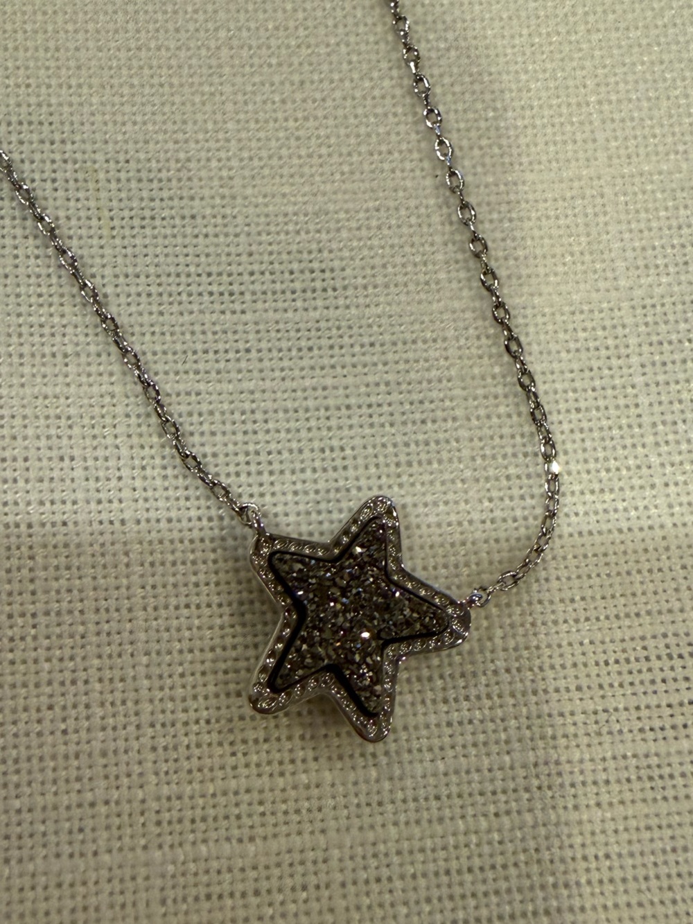 Kendra Scott Silver Star Drusy Necklace
